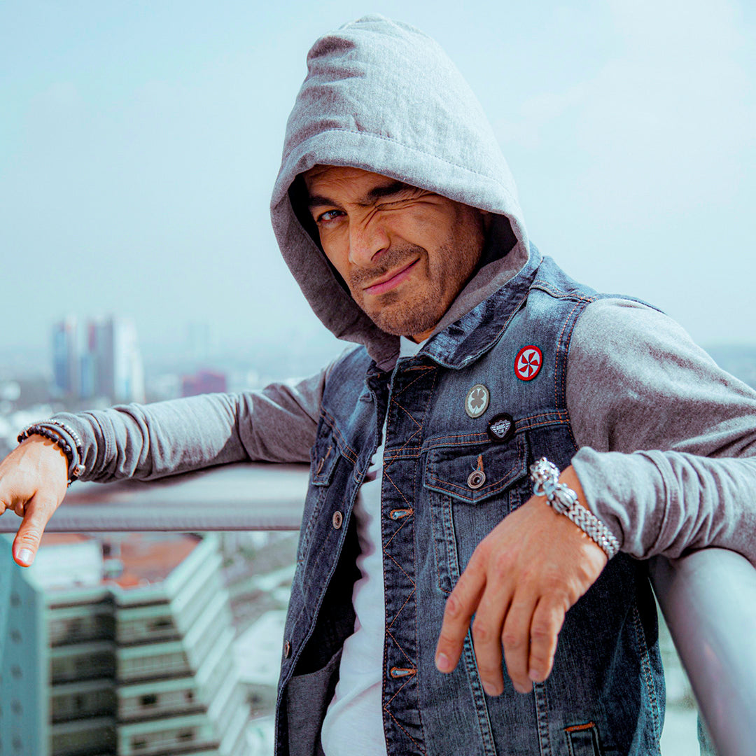 Mezclilla Chamarra De Lana Para Hombre Sueter Con Gorro Para