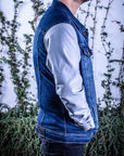 Cahamarra mezclilla mangas Softshell azul índigo