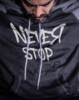 Sudadera gris 2 tonos unisex Never Stop
