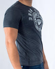 Imagen de lado playera cuello redondo con logo classic color gris oxford marca Bros Club