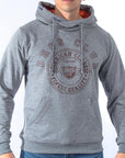 Imagen de frente sudadera cerrada con estampado color gris claro para hombre marca Bros Club