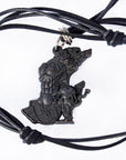 Imagen de collar Jargen con cordón de piel negra