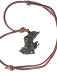 Imagen de collar Jargen con cordón de piel café