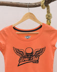 Playera de mujer con diseño de calavera con alas