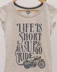 Playera de mujer con diseño de Life is too short