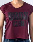 Playera sin mangas glitter mujer