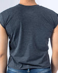 Imagen de espalda playera sin mangas diseño classic color oxford para mujer marca Bros Club