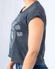 Imagen de lado playera sin mangas diseño classic color oxford para mujer marca Bros Club