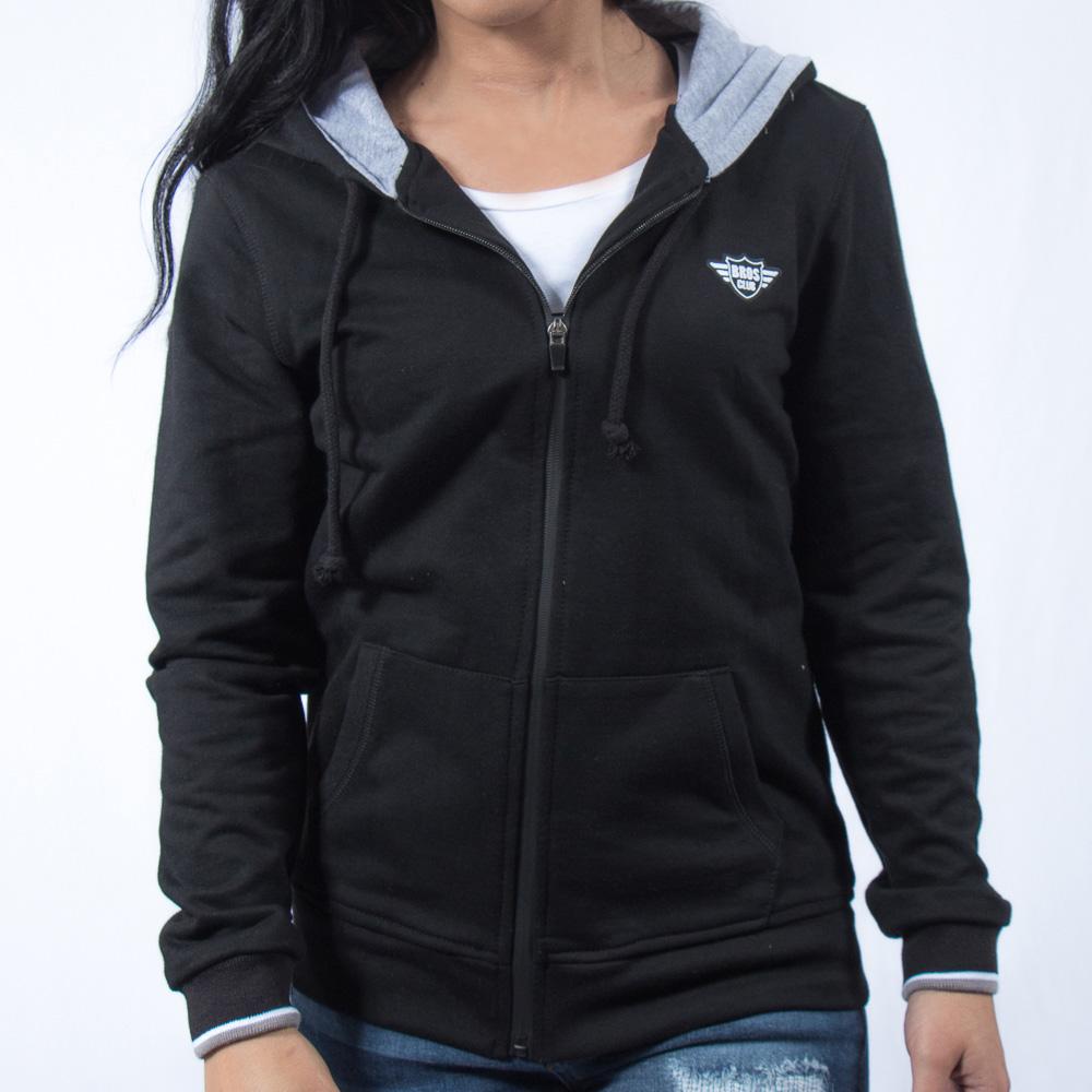 Sudadera Negra Con Cierre Mujer Sudaderas Deportivas Sudadera