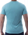 Playera de cuello redondo con silueta de logo bordado