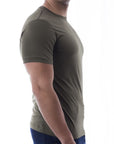 Playera de cuello redondo con silueta de logo bordado