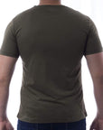 Playera de cuello redondo con silueta de logo bordado