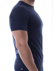 Playera de cuello redondo con silueta de logo bordado