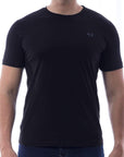 Playera de cuello redondo con silueta de logo bordado