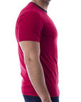 Playera bicolor de cuello redondo con silueta de logo bordado