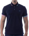 Playera tipo polo con logo bordado para hombre
