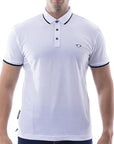 Playera tipo polo con logo bordado para hombre