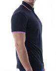 Playera tipo polo con logo bordado para hombre
