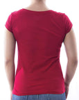 Playera de cuello redondo con silueta de logo bordado