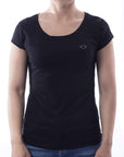 Playera de cuello redondo con silueta de logo bordado