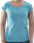 Playera de cuello redondo con silueta de logo bordado