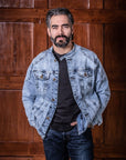 Chamarra mezclilla cuello mao Acid Wash