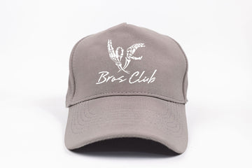 Gorra gris impresa con logo manitas/logo Bros Club