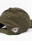 Gorra verde militar impresa Piedra de sol/logo Bros Club