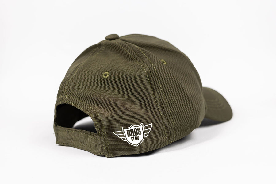 Gorra verde militar impresa Piedra de sol/logo Bros Club