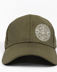 Gorra verde militar impresa Piedra de sol/logo Bros Club