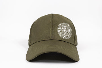 Gorra verde militar impresa Piedra de sol/logo Bros Club