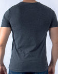 Imagen trasera de playera cuello redondo con logo color oxford marca Bros Club