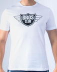Imagen de frente playera cuello redondo con logo color blanco marca Bros Club