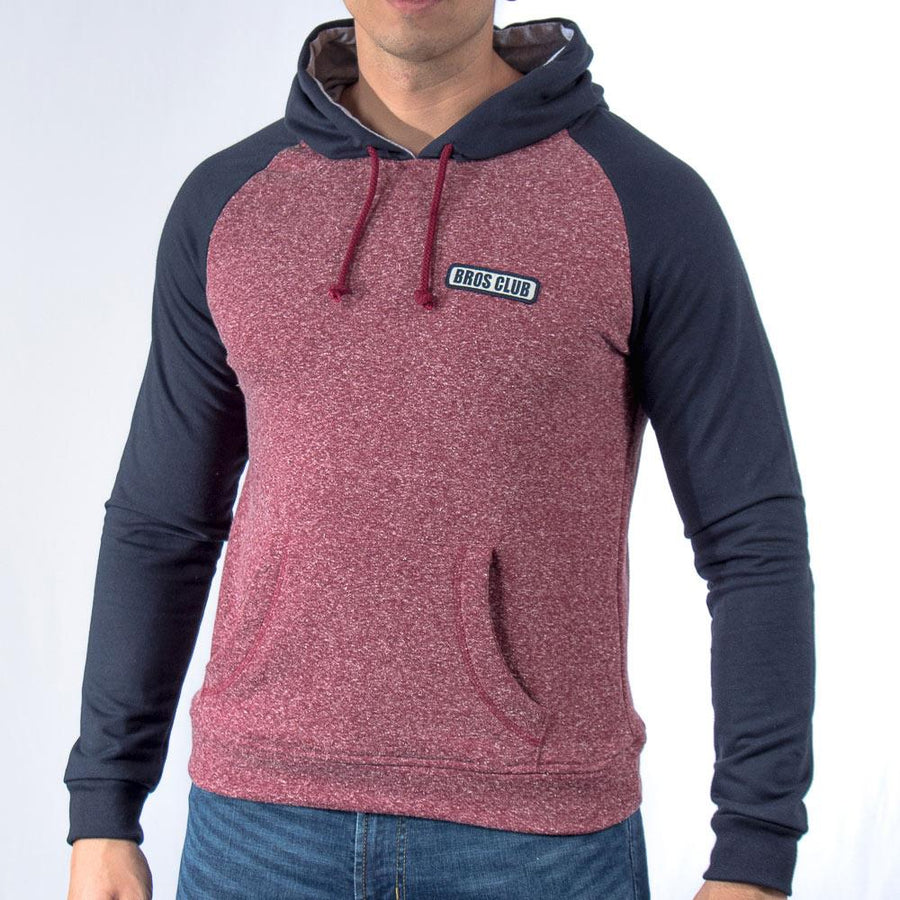 Imagen de frente sudadera manga rangla color mostaza con verde para hombre marca Bros Club