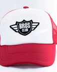 Imagen de frente gorra camionero color rojo marca Bros Club