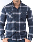 Imagen de camisa cerrada cuadros color azul para hombre marca Bros Club.
