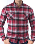 Imagen de camisa cerrada cuadros color rojo para hombre marca Bros Club.