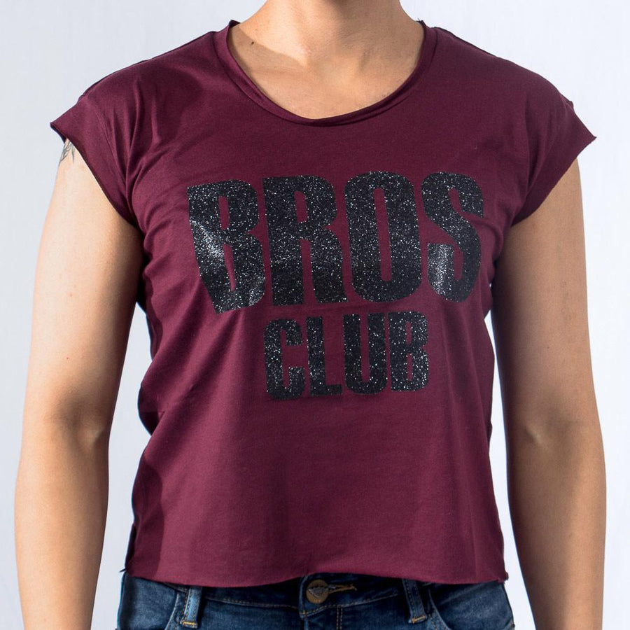 Playera sin mangas glitter mujer