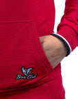 Imagen de logo sudadera color rojo con logo vulcanizado de mujer marca Bros Club