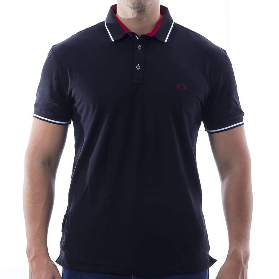 Playera tipo polo con logo bordado para hombre