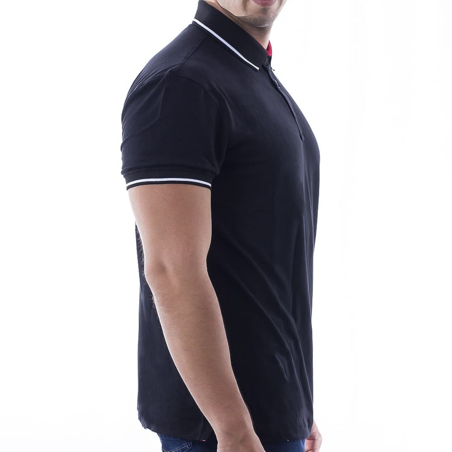 Playera tipo polo con logo bordado para hombre