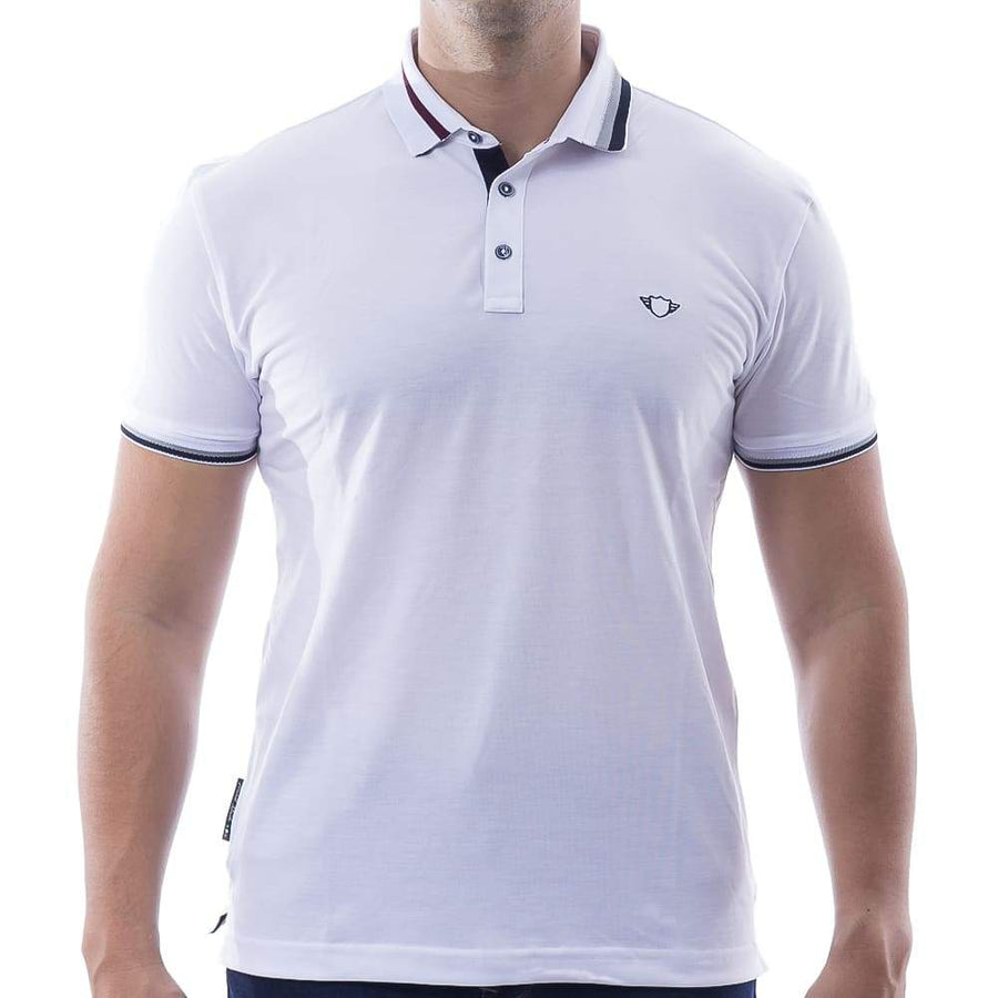 Playera tipo polo con logo bordado para hombre