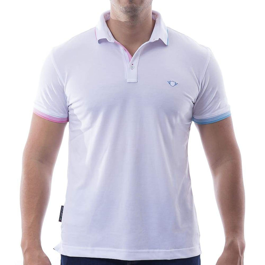 Playera tipo polo con logo bordado para hombre